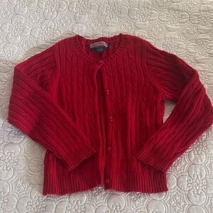 Vineyard Vines Bright Red Kids Cable Knit Sweater